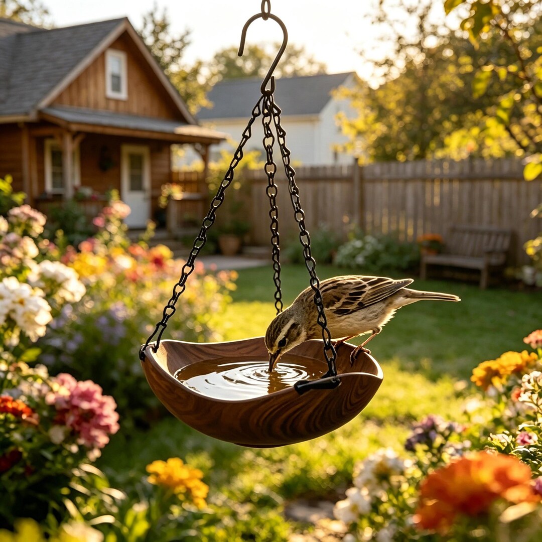 Hanging Bird Paddling Pool – Outdoor Bird Plastic Bath for Garden ...