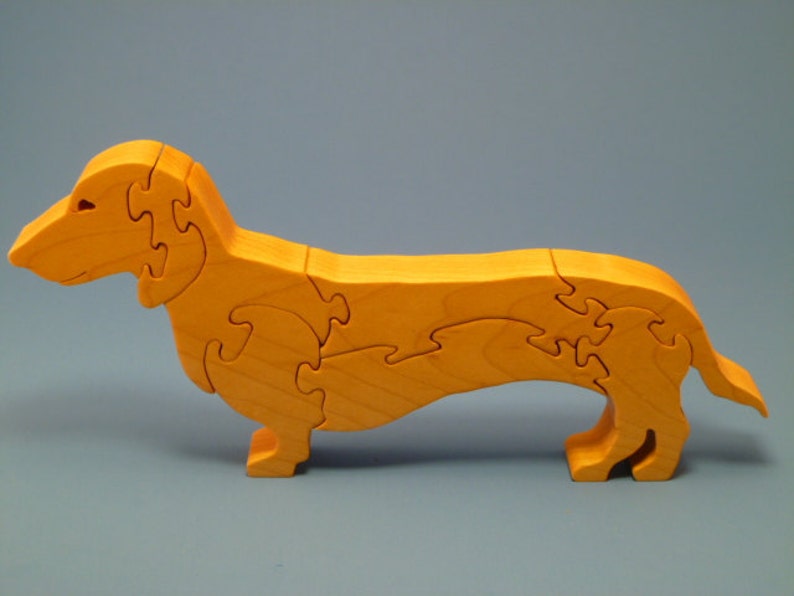 Scroll Saw Wooden Dachshund Puzzle Wood Handmade Etsy