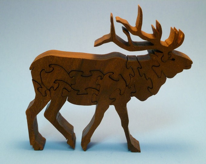 Wooden ELK Scroll Saw Wood Puzzle Etsy