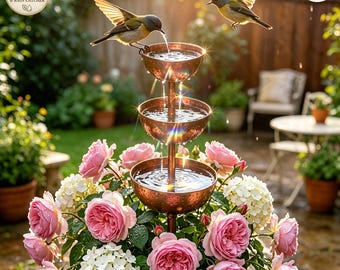 Raccoglitore di pioggia da giardino, decorazione in metallo per il giardino, vaschetta per uccelli da giardino, mangiatoia per farfalle, decorazione da giardino effetto ruggine, regalo unico per giardinieri