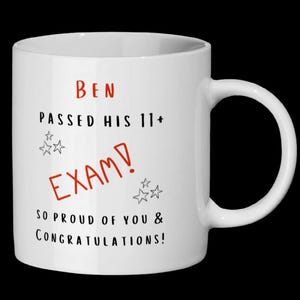Passed 11 Plus/11+ Exam Mug Personalised Name, School Success Gift for Child