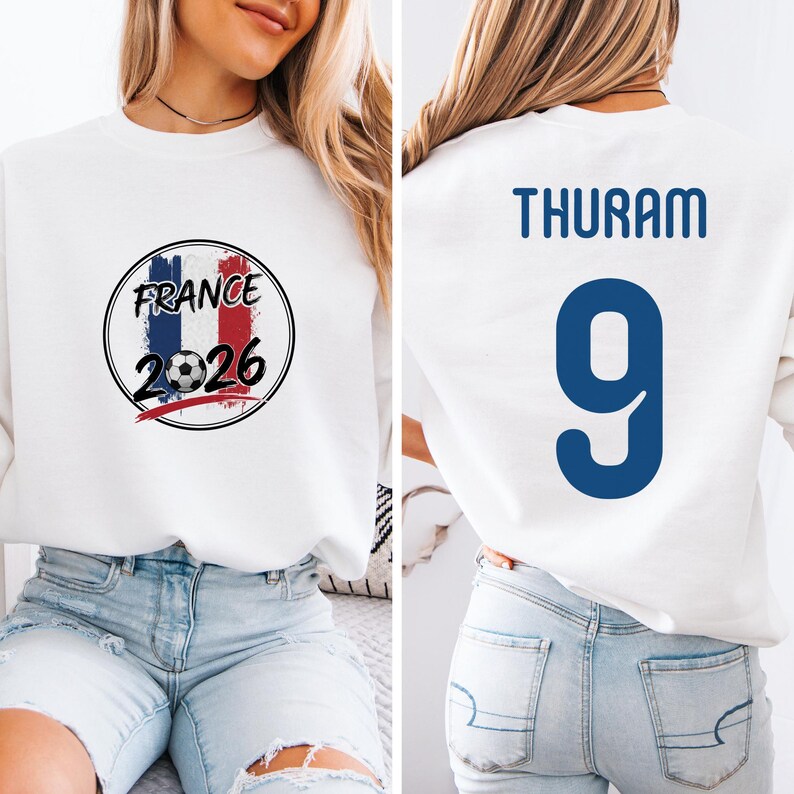 Camiseta fan fútbol Francia #9, diseño estilo jersey deportivo, regalo para torneo mundial imagen 3
