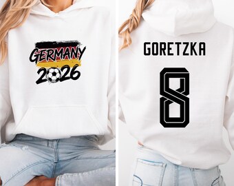 Germany Soccer Star Goretzka #8 Jersey Style T-Shirt, Football Fan World Cup Apparel