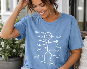 Camiseta Ow Stick Figure | Comfort Colors Humor Dolor Unisex