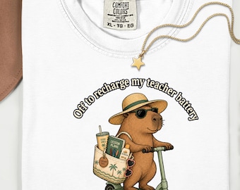 Camiseta Maestra Capibara Comfort Colors Vacaciones De Verano
