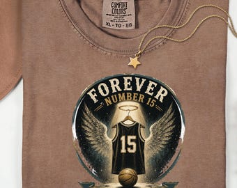 Camiseta Marrón Homenaje Baloncesto, Algodón Número 15