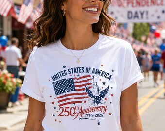 アメリカ建国250周年記念シャツ｜コンフォートカラーズ アメリカ国旗Tシャツ