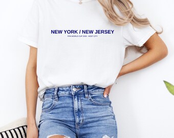 New Jersey Soccer Host City Shirt | Comfort Colors Minimal Blue Tee