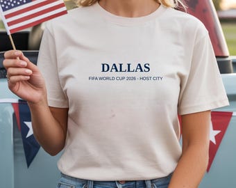 Camiseta Marfil Dallas Soccer Fan Tee Grafico Ciudad Sede