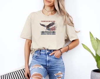 Camiseta America Forever Soars Libertad 250 Años Águila USA 4 Julio