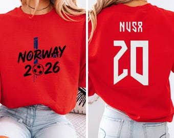 Camiseta Noruega Futbol Roja Streetwear Deportiva Oversize