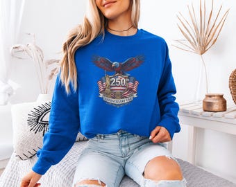 Patriotic Bald Eagle USA 250th Anniversary Graphic Tee, USA Flag Style Patriot Logo, 4th of July Celebration Unisex T-Shirt