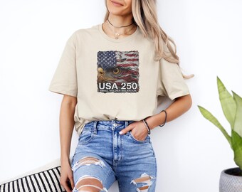 Camiseta Águila Calva USA 1776 2026 Bandera Patriótica 250 Años