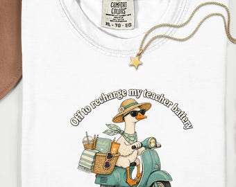 Camiseta Maestra Pato Comfort Colors Vacaciones De Verano