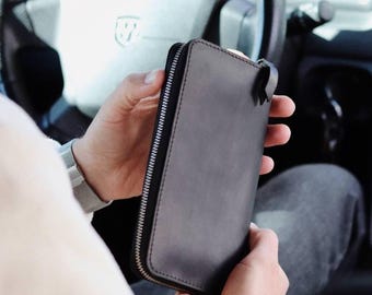 Personalized Wallet for Man, Custom Leather Engraved Wallet, 3rd Anniversary Gift
