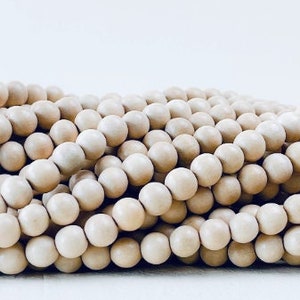 Unwaxed Gmelina/light Beige Wood  Beads Natural Beads 3mm 4mm 6mm 8mm 10mm 12mm 16” Strand Natural Beads for Jewelry Making DIY, Wood bead