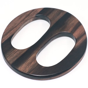 Round  Tiger Ebony Wood Scarf Ring Scarf Buckle Scarf Pin