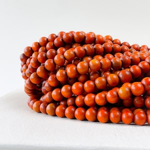 Sibucao | Rode Houten Kralen DIY Ketting Armband 4mm 6mm 8mm 10mm 16 "Strand Natuurlijke kralen voor Sieraden Maken DIY Handgemaakte