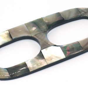 XL Black Mother of Pearl Scarf Ring Scarf Buckle Scarf Pin