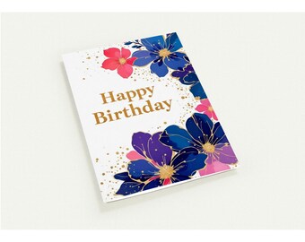 誕生日カード10枚セット｜花柄デザイン｜グリーティングカード｜高級紙使用