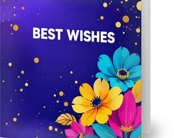 お祝いカード - 10枚セット | 花柄デザインのグリーティングカード | 折りたたみ式グリーティングカード | あらゆる機会に最適