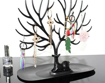 Coralpearl Jewelry Tree Metal Hanging Display Stand Table Top Necklace Bracelet Organizer Rack 44 Pair Earring Hanger Holder Tower with Round Plate Base for Women Girls 3 Bird Nest Silver Coralpearl Jewelry Tree Metal Hanging Display Stand Table Top Necklace Bracelet Organizer Rack 44 Pair Earring Hanger Holder Tower with Round Plate Base for Women Girls 3 Bird Nest Silver