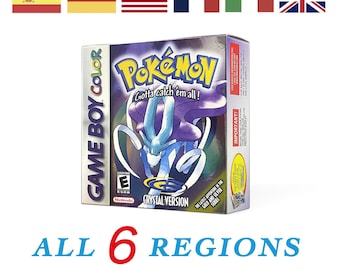 GBC Francuski Angielski Niemiecki Hiszpański Włoski Zamiennik Efekt holograficzny Pudełko Pokemon Kryształ Cristal Kristall Cristal Cristallo