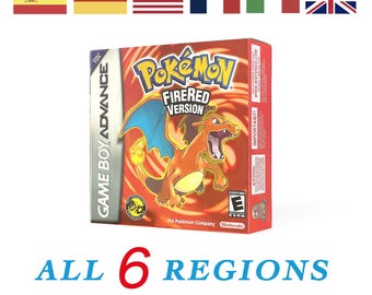 Francuski Angielski Niemiecki Hiszpański Włoski Zamiennik Wysokiej jakości pudełko Pokemon Rojo Fuego Rouge Feu Feuerrote Rosso Fuoco firered