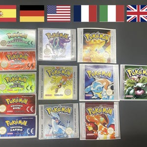 Ersättningsholografisk etikett för Pokémon Emerald FireRed LeafGreen Sapphire Ruby Crystal Guld Silver Gul Röd Blå