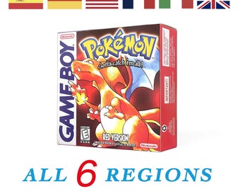 GBC Francuski Angielski Niemiecki Hiszpański Włoski Zamienne pudełko holograficzne Pokemon czerwony Rouge Rot Rojo Rosso