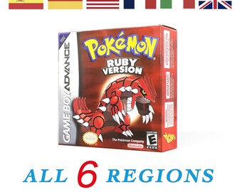 Francuski Angielski Niemiecki Hiszpański Włoski Zamienne Holograficzne Pudełko Pokemon Rubis RUBY Rubi Rubin Rubino