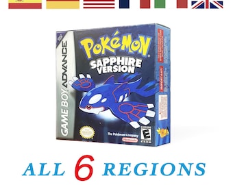 Francuski Angielski Niemiecki Hiszpański Włoski Zamienne pudełko holograficzne Pokemon szafir Saphir Zafiro Saphir Zaffiro