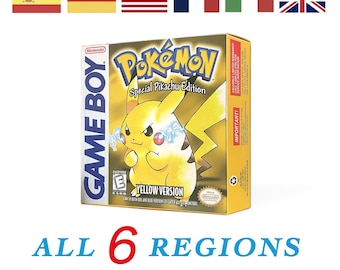 GBC Francuski Angielski Niemiecki Hiszpański Włoski Zamiennik Wysokiej jakości pudełko Pokemon żółty Giallo Amarillo Gelb Jaune