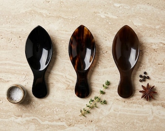 Cuchara de cuerno artesanal, cuchara para té, café y sal, utensilio de cocina natural, regalo de vajilla artesanal
