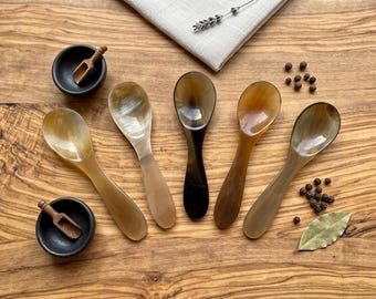 Tiny Horn Spice Scoop, Tea Spoon, Salt and Seasoning Scoop,  Eco-Friendly Kitchen Serving Spoon