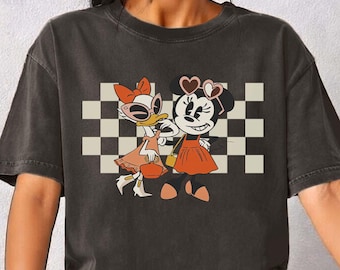 Disney Minnie And Daisy Bestie PNG, Disney Girls Png, Minnie Mouse And Daisy Duck Checkered, Girl Vacation