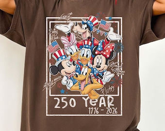 Disney 250th USA Anniversary PNG, Mickey and Friends Png, Mickey Minnie Ears Semiquincentennial, 1776-2026 Patriotic