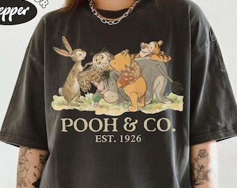Retro 90s Pooh & Co EST 1926 PNG, Vintage Pooh And Friends Png, Winnie The Pooh, Disney Pooh Disney World