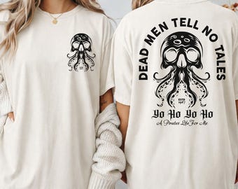 Comfort Colors Vintage Pirates Of The Caribbean Dead Men Tell No Tales PNG, Yo Ho Yo Ho A Pirate’s Life For Me, Retro 90s Pirates