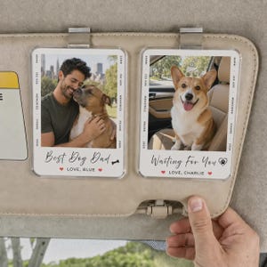 Personligt hundfoto klämma för bilvisir, anpassat akryl minnesmärke för husdjursföräldrar