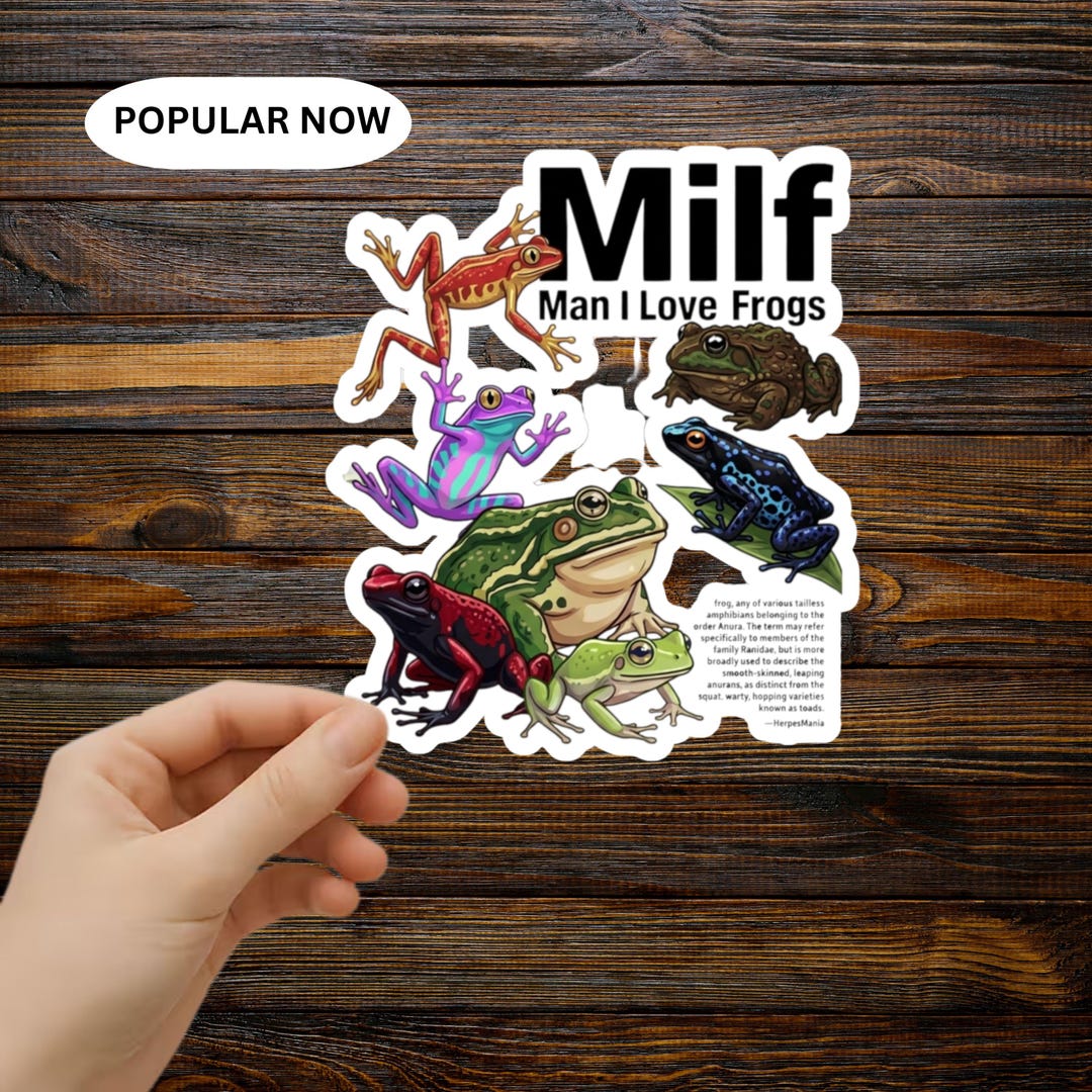 Man I Love Frogs Sticker | Funny Frog Meme Decal | Vintage Style ...