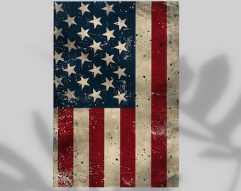 USA Flag Vintage Style Patriotic Poster, Wall Decor 250 Years of America Commemoration Print, 4th of July Independence Modern Home Decor