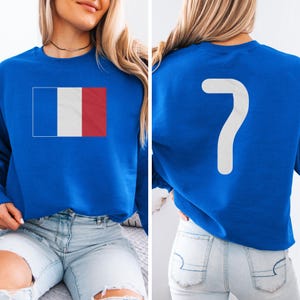 France Jersey Style T-Shirt, Number 7 Graphic Tee, Soccer Fan Apparel image 12