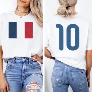 France Football Jersey Tee, Player Style Graphic, World Soccer Unisex T-Shirt image 4