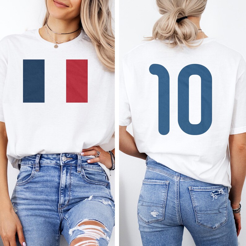 France Football Jersey Tee, Player Style Graphic, World Soccer Unisex T-Shirt image 4