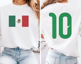 Mexican Tribute Design 2-Sided Player Soccer 2026 World USA, Mexico #10 Jersey Style Football Inspired Graphic Tee Unisex T-Shirt