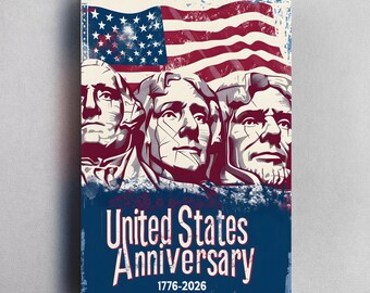 Founding Fathers Portrait Style Poster, Wall Decor United States Anniversary 1776-2026 Print, 250 Years of America Gift Modern Home Decor