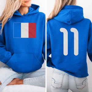 Camiseta unisex de fútbol con diseño de homenaje francés, estampado a doble cara, estilo camiseta de fútbol con el número 11 de Francia, Copa Mundial de Fútbol 2026 de EE. UU. imagen 11