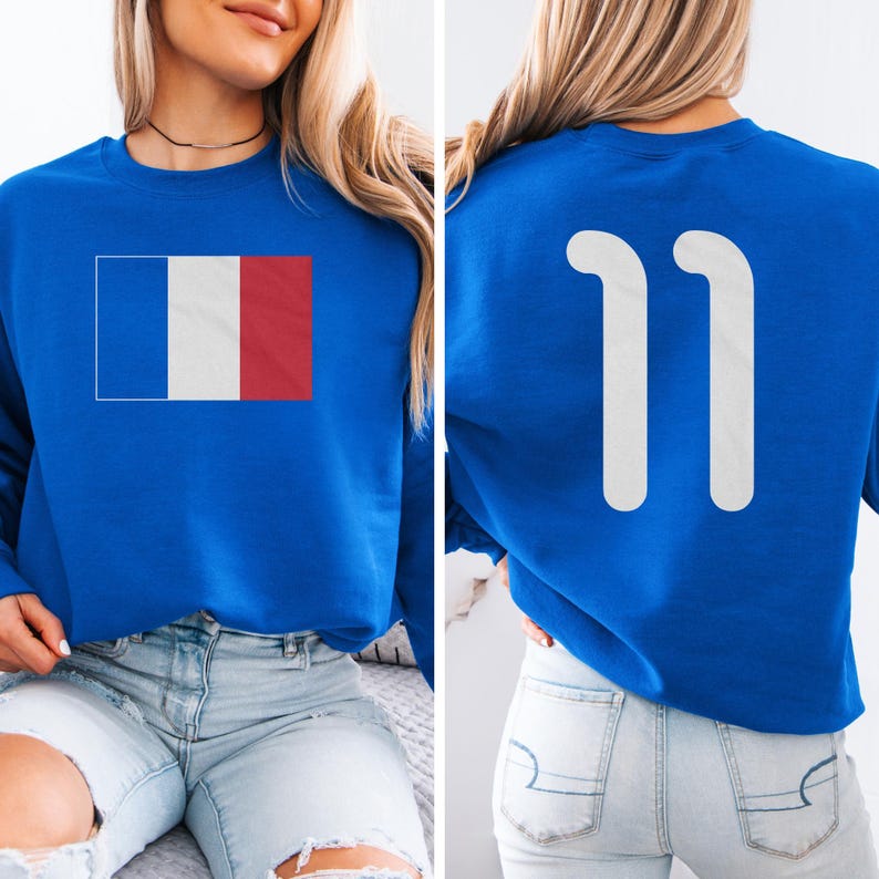 Camiseta unisex de fútbol con diseño de homenaje francés, estampado a doble cara, estilo camiseta de fútbol con el número 11 de Francia, Copa Mundial de Fútbol 2026 de EE. UU. imagen 6