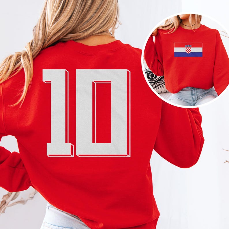Croatian Tribute Design, Croatia #10 Jersey Style Football Inspired Graphic Tee, Soccer 2026 World USA Unisex Tshirt image 11